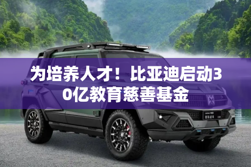 为培养人才！比亚迪启动30亿教育慈善基金