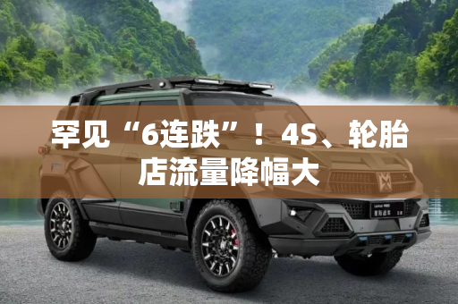 罕见“6连跌”！4S、轮胎店流量降幅大