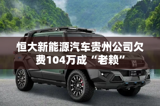 恒大新能源汽车贵州公司欠费104万成“老赖”