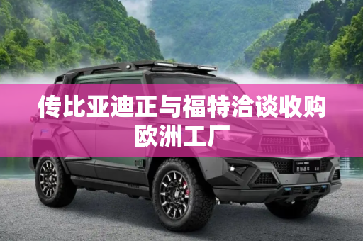 传比亚迪正与福特洽谈收购欧洲工厂